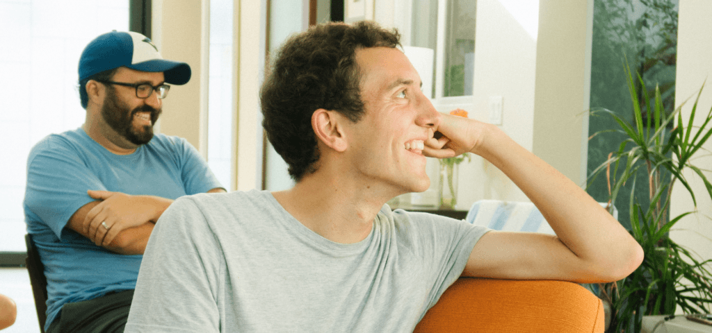 two men living at a residential recovery center